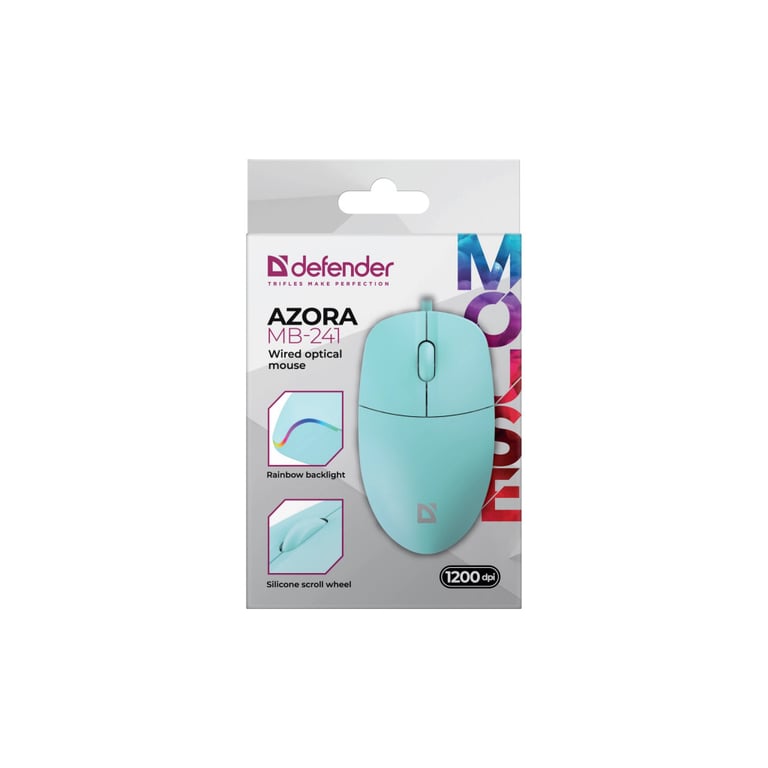 Мишка Defender Azora MB-241 LED USB Blue (52243) - фото 4