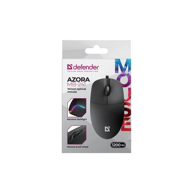 Мишка Defender Azora MB-241 LED USB Black (52241) - фото 4
