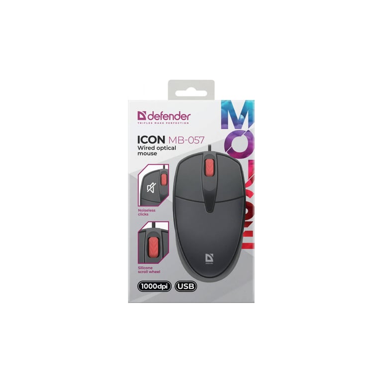Мишка Defender Icon MB-057 USB Black (52057) - фото 4