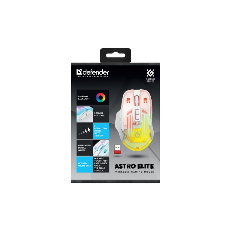 Мишка Defender Astro Elite GM-056 LED Wireless White (52056) - фото 5