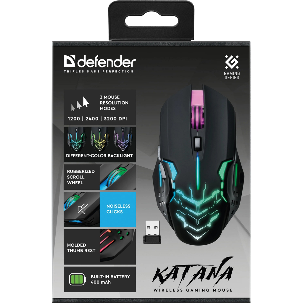 Мишка Defender Katana GM-511 LED Wireless Black (52511) - фото 11 Мишка Defender Katana GM-511 LED Wireless Black (52511) - фото 11