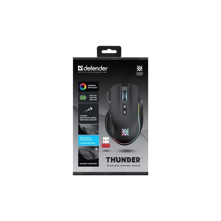 Мишка Defender Thunder GM-213 LED Wireless Black (52213) - фото 5