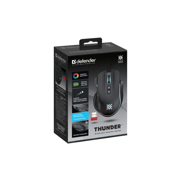 Мишка Defender Thunder GM-213 LED Wireless Black (52213) - фото 6