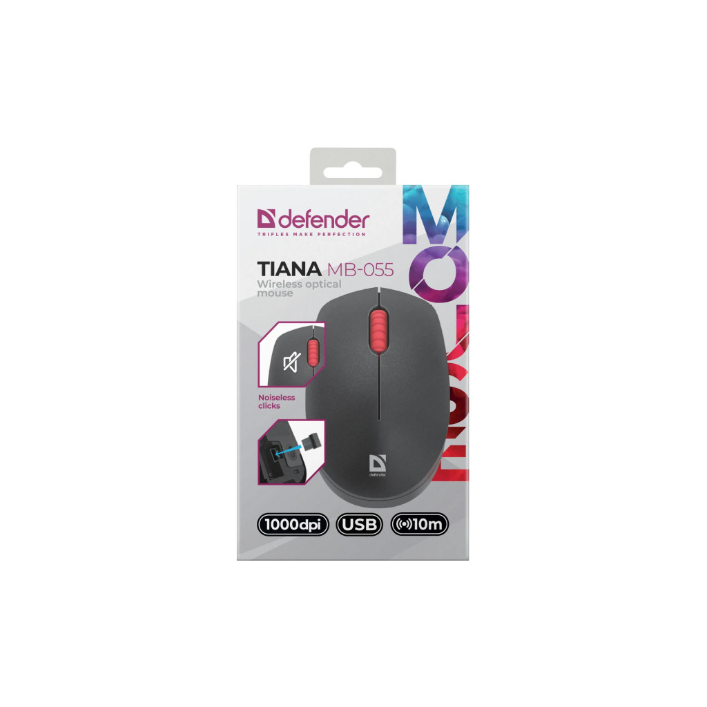 Мишка Defender Tiana MB-055 Wireless Black (52055) - фото 4 Мишка Defender Tiana MB-055 Wireless Black (52055) - фото 4