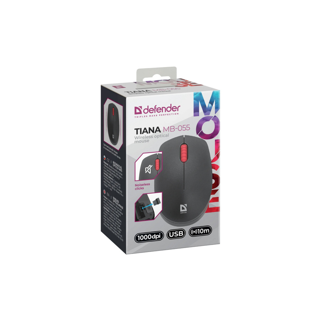 Мишка Defender Tiana MB-055 Wireless Black (52055) - фото 5 Мишка Defender Tiana MB-055 Wireless Black (52055) - фото 5