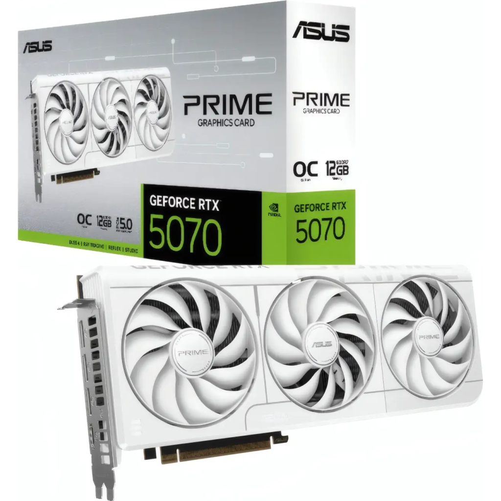 Відеокарта ASUS GeForce RTX5070 12Gb PRIME OC WHITE (PRIME-RTX5070-O12G-WHITE) - фото 6 Відеокарта ASUS GeForce RTX5070 12Gb PRIME OC WHITE (PRIME-RTX5070-O12G-WHITE) - фото 6