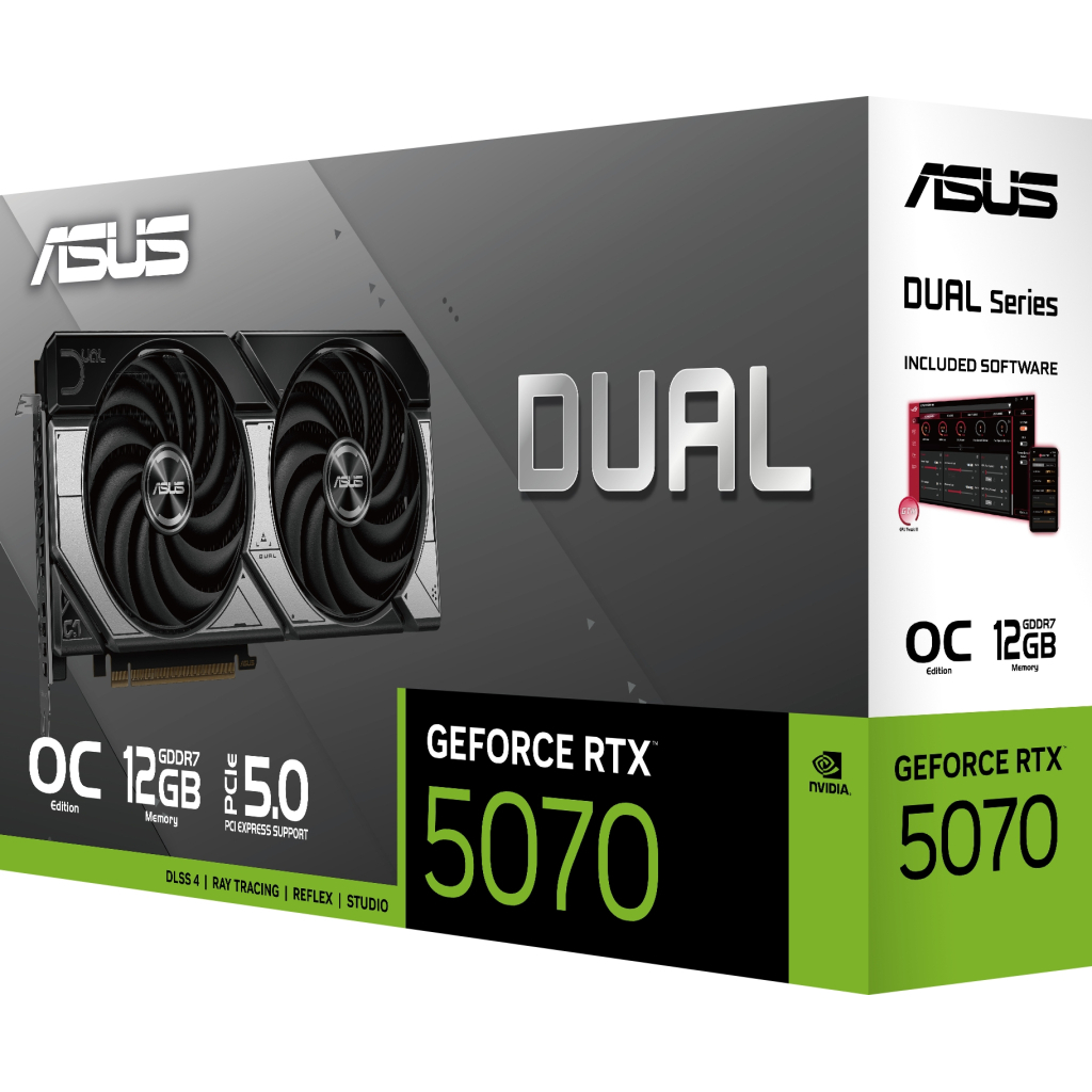 Відеокарта ASUS GeForce RTX5070 12Gb DUAL OC (DUAL-RTX5070-O12G) - фото 7 Відеокарта ASUS GeForce RTX5070 12Gb DUAL OC (DUAL-RTX5070-O12G) - фото 7