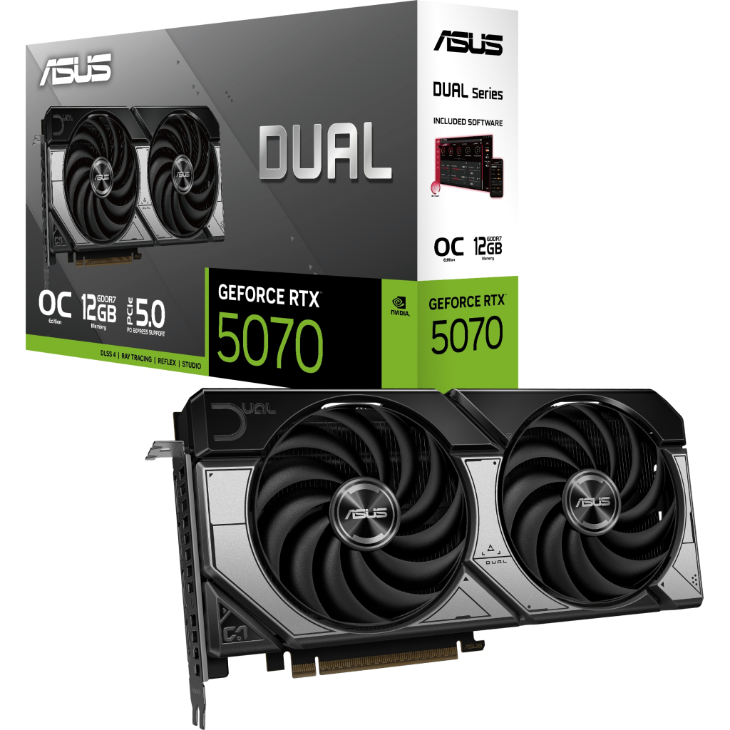 Відеокарта ASUS GeForce RTX5070 12Gb DUAL OC (DUAL-RTX5070-O12G) - фото 8 Відеокарта ASUS GeForce RTX5070 12Gb DUAL OC (DUAL-RTX5070-O12G) - фото 8