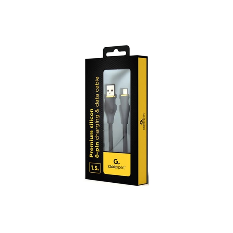 Дата кабель USB 2.0 AM to Lightning 1.5m 2.1A Cablexpert (CC-USB2S-AM8PM-1.5M-BK) - фото 2