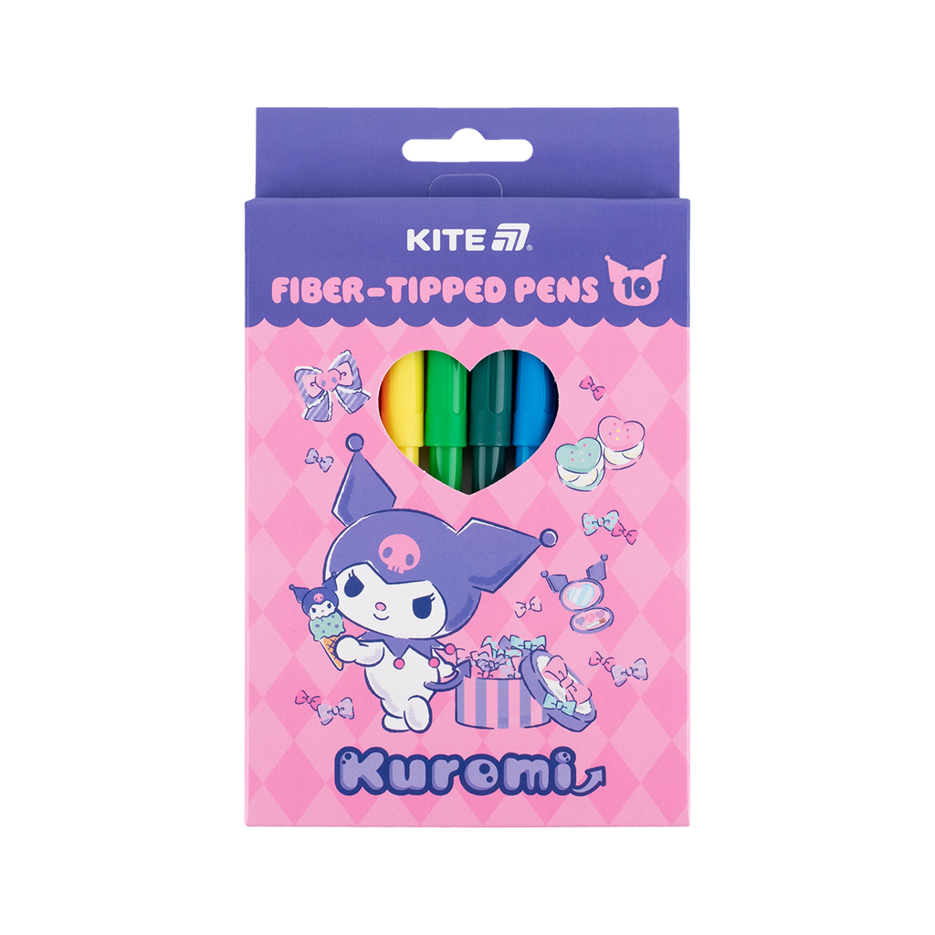Фломастери Kite Kuromi 10 кольорів (HK25-455) Фломастери Kite Kuromi 10 кольорів (HK25-455)