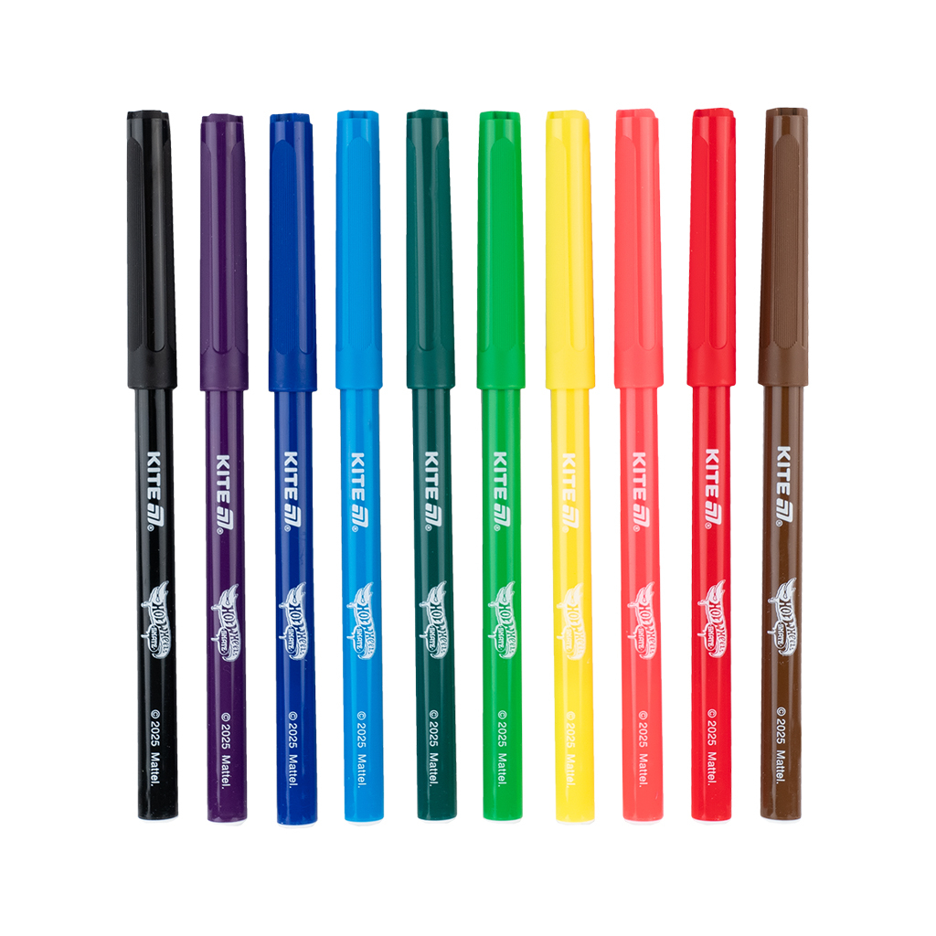 Фломастери Kite Hot Wheels 10 кольорів (HW25-455) - фото 2 Фломастери Kite Hot Wheels 10 кольорів (HW25-455) - фото 2