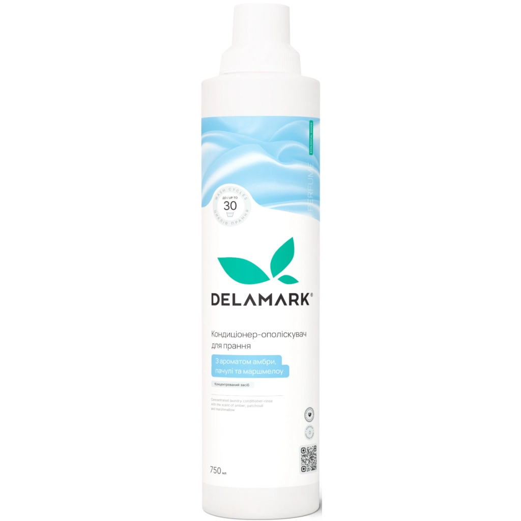 Кондиціонер для білизни DeLaMark З ароматом амбри, пачулі та маршмелоу 750 мл (4820152333834) - фото 1 Кондиціонер для білизни DeLaMark З ароматом амбри, пачулі та маршмелоу 750 мл (4820152333834) - фото 1