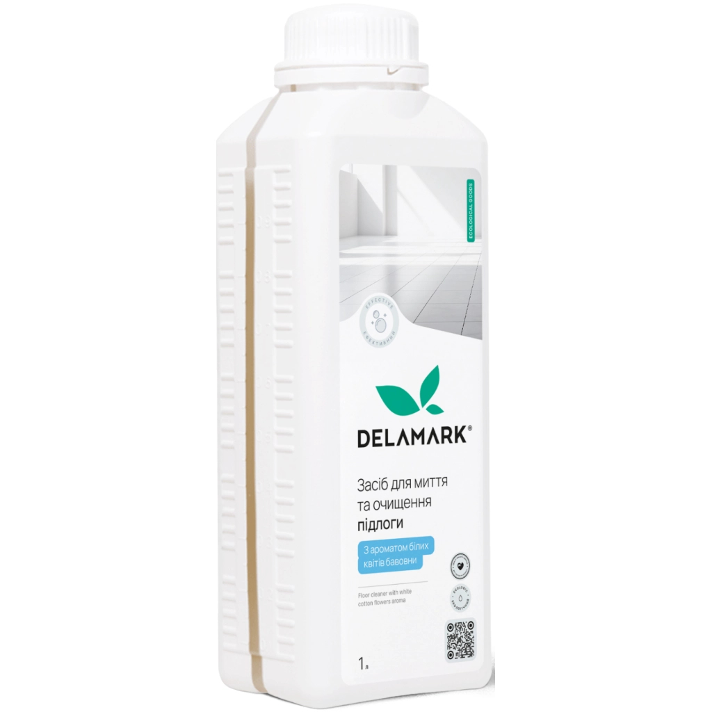 Засіб для миття підлоги DeLaMark Білі квіти бавовни 1 л (4820152333698) Засіб для миття підлоги DeLaMark Білі квіти бавовни 1 л (4820152333698)