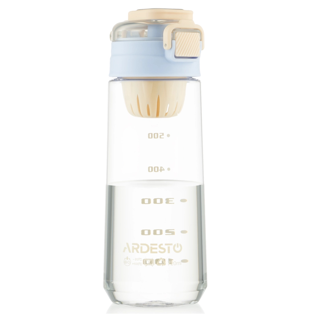 Пляшка для води Ardesto Duo 720мл блакитний, бежевий (AR2272DV) Пляшка для води Ardesto Duo 720мл блакитний, бежевий (AR2272DV)