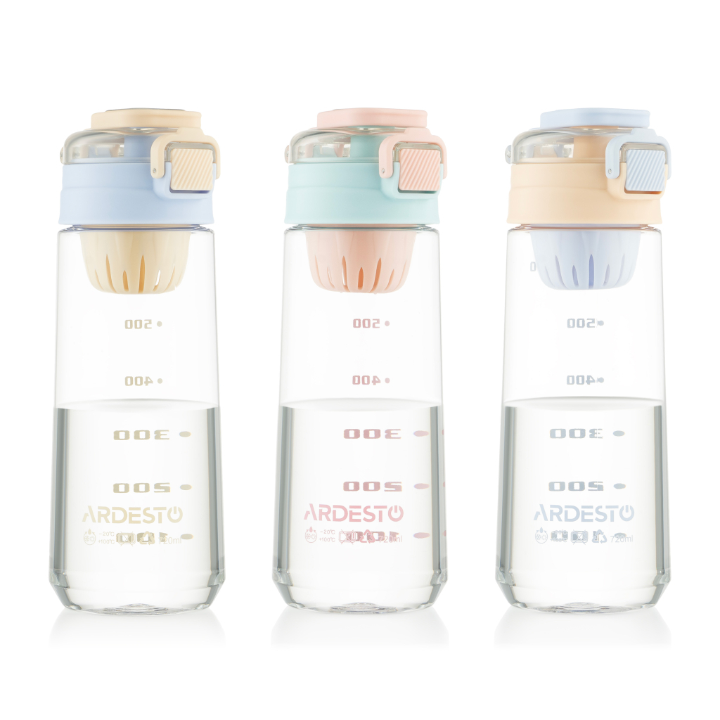 Пляшка для води Ardesto Duo 720мл блакитний, бежевий (AR2272DV) - фото 7 Пляшка для води Ardesto Duo 720мл блакитний, бежевий (AR2272DV) - фото 7