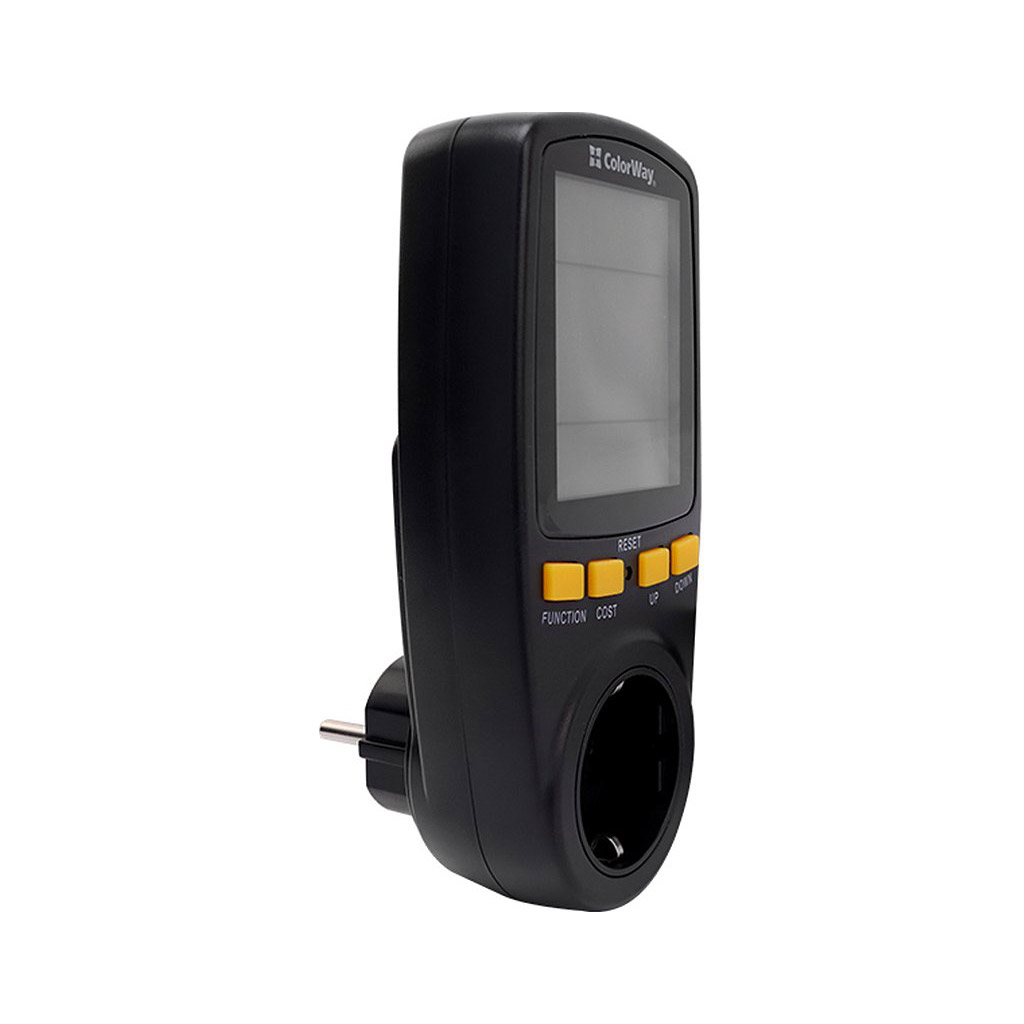 Ватметр ColorWay цифровий 16A/3680W, black (CW-VM16-02D) - фото 3 Ватметр ColorWay цифровий 16A/3680W, black (CW-VM16-02D) - фото 3