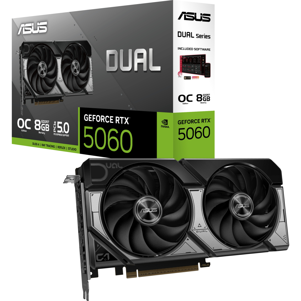 Відеокарта ASUS GeForce RTX5060 8Gb DUAL OC (DUAL-RTX5060-O8G) - фото 8 Відеокарта ASUS GeForce RTX5060 8Gb DUAL OC (DUAL-RTX5060-O8G) - фото 8