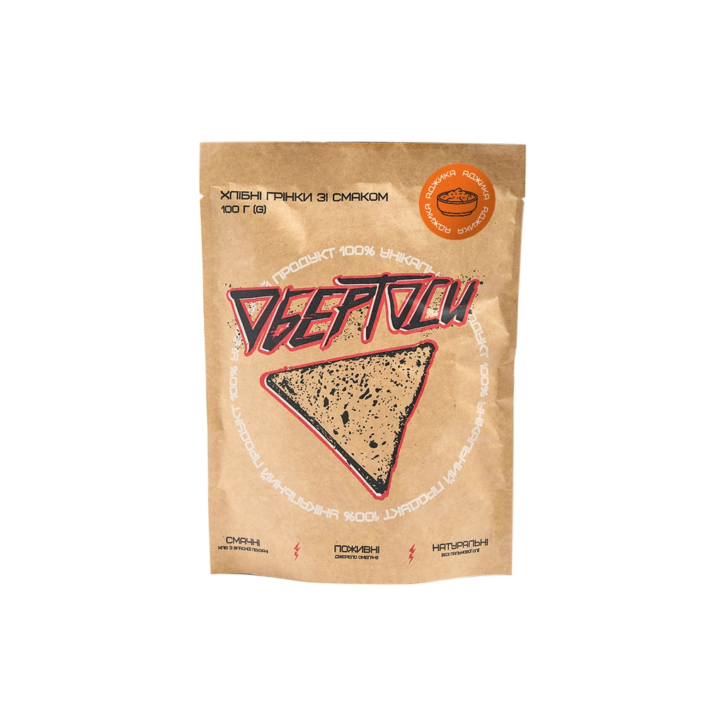 Сухарики Обертоси пшенично-житні бездріжджові з насінням соняшнику зі смаком Аджики 100 г (4820173480609) - фото 1 Сухарики Обертоси пшенично-житні бездріжджові з насінням соняшнику зі смаком Аджики 100 г (4820173480609) - фото 1