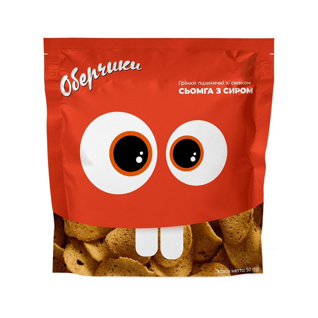 Сухарики Обертоси пшеничні зі смаком Сьомга з сиром 50 г (4820173480623) - фото 1 Сухарики Обертоси пшеничні зі смаком Сьомга з сиром 50 г (4820173480623) - фото 1