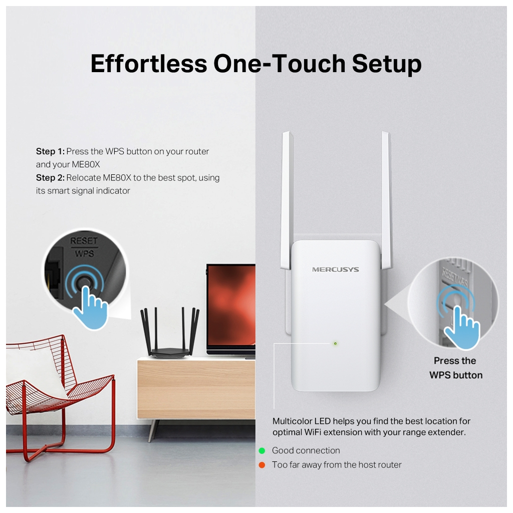 Ретранслятор Mercusys ME80X - фото 6 Ретранслятор Mercusys ME80X - фото 6
