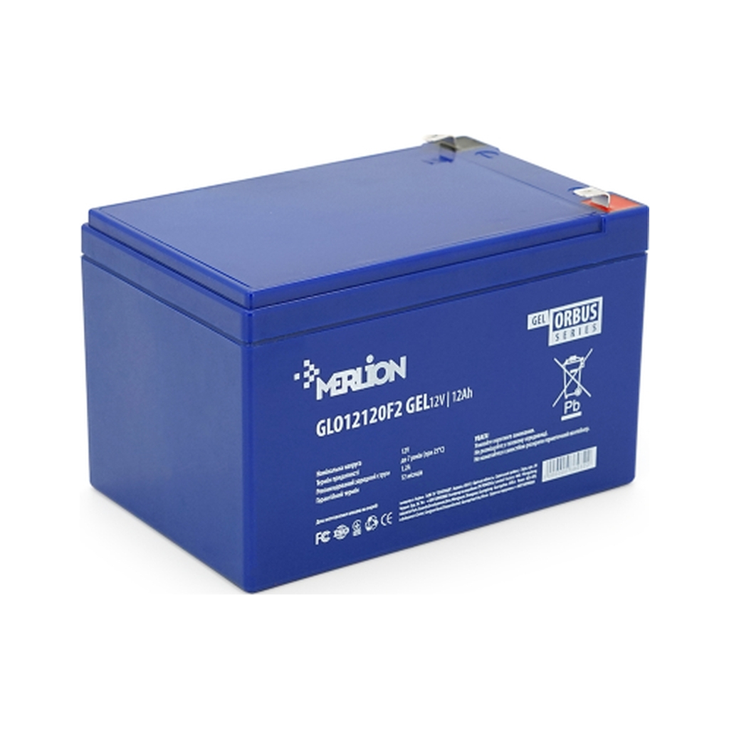 Батарея до ДБЖ Merlion GLO 12V 12Ah GEL (GLO12120F2 GEL) - фото 1