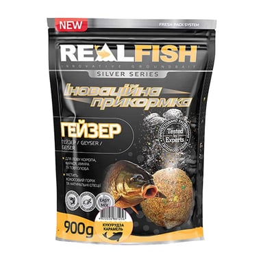 Прикормка Real Fish Silver Series Гейзер Кукурудза-карамель 0.9kg (809.00.11) - фото 1