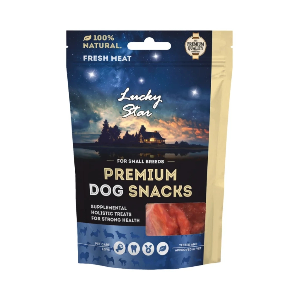 Ласощі для собак Lucky Star в%27ялене м%27ясо качки з кролячим вухом 65 г (4820281500749) Ласощі для собак Lucky Star в%27ялене м%27ясо качки з кролячим вухом 65 г (4820281500749)