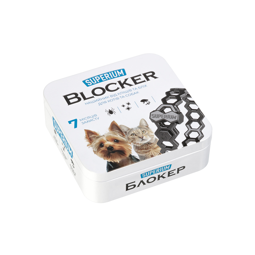 Нашийник для тварин Superium Блокер протипаразитарний для котів та собак 35 см (9108) - фото 1 Нашийник для тварин Superium Блокер протипаразитарний для котів та собак 35 см (9108) - фото 1