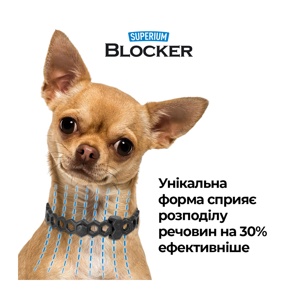 Нашийник для тварин Superium Блокер протипаразитарний для собак 70 см (9109) - фото 6 Нашийник для тварин Superium Блокер протипаразитарний для собак 70 см (9109) - фото 6