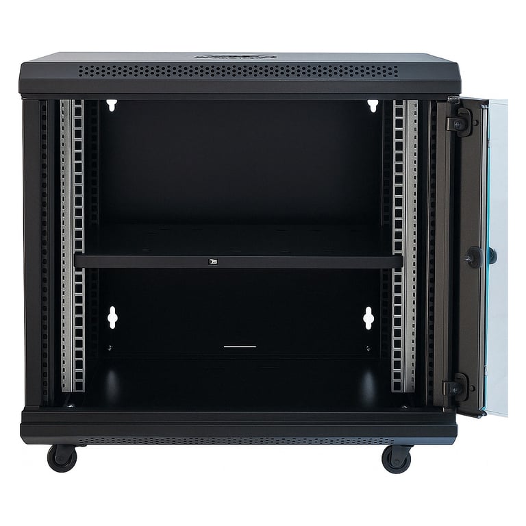 Шафа настінна GEAR 12U 19" 600x450x650 мм, + полка 19", black (GWMSN-12U-600-450) - фото 2