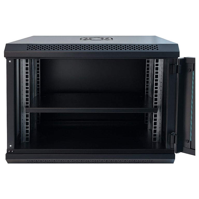 Шафа настінна GEAR 9U 19" 600x450x500 мм, + полка 19", black (GWMSN-9U-600-450) - фото 2