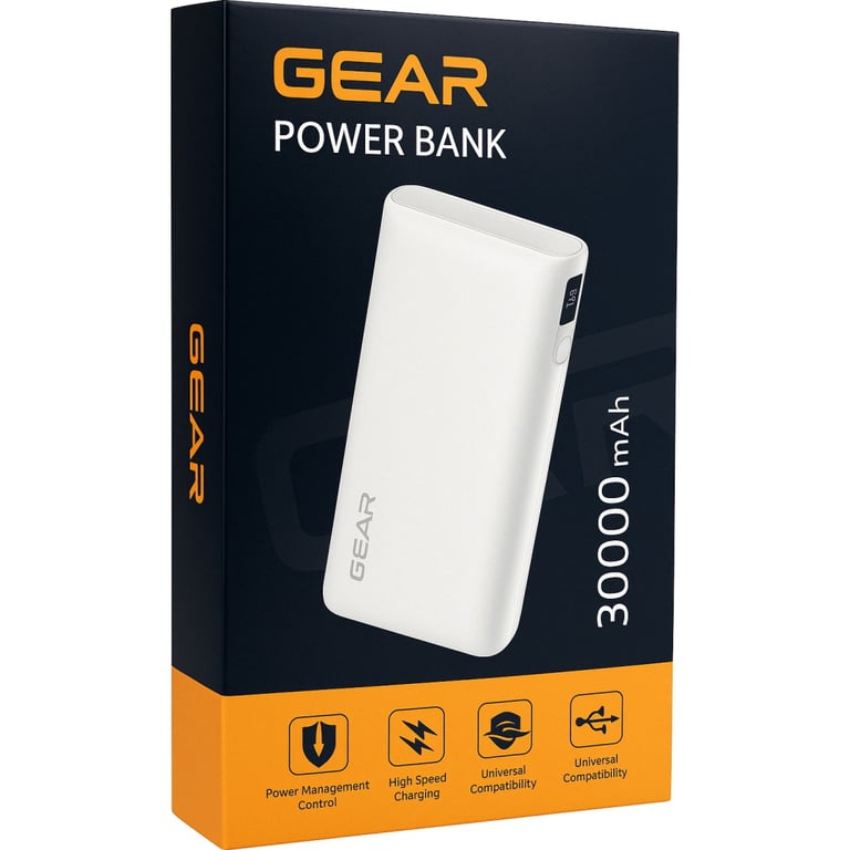 Батарея універсальна GEAR 30000mAh, PD/100W, black (DL302C) - фото 3