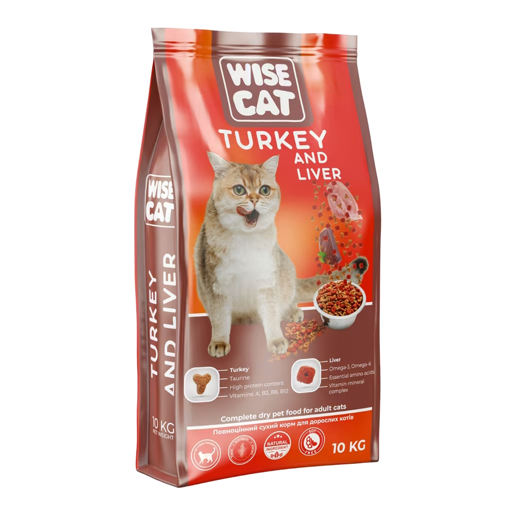 Сухий корм для кішок Wise Cat Turkey and liver 400 г (4820111141647) - фото 1