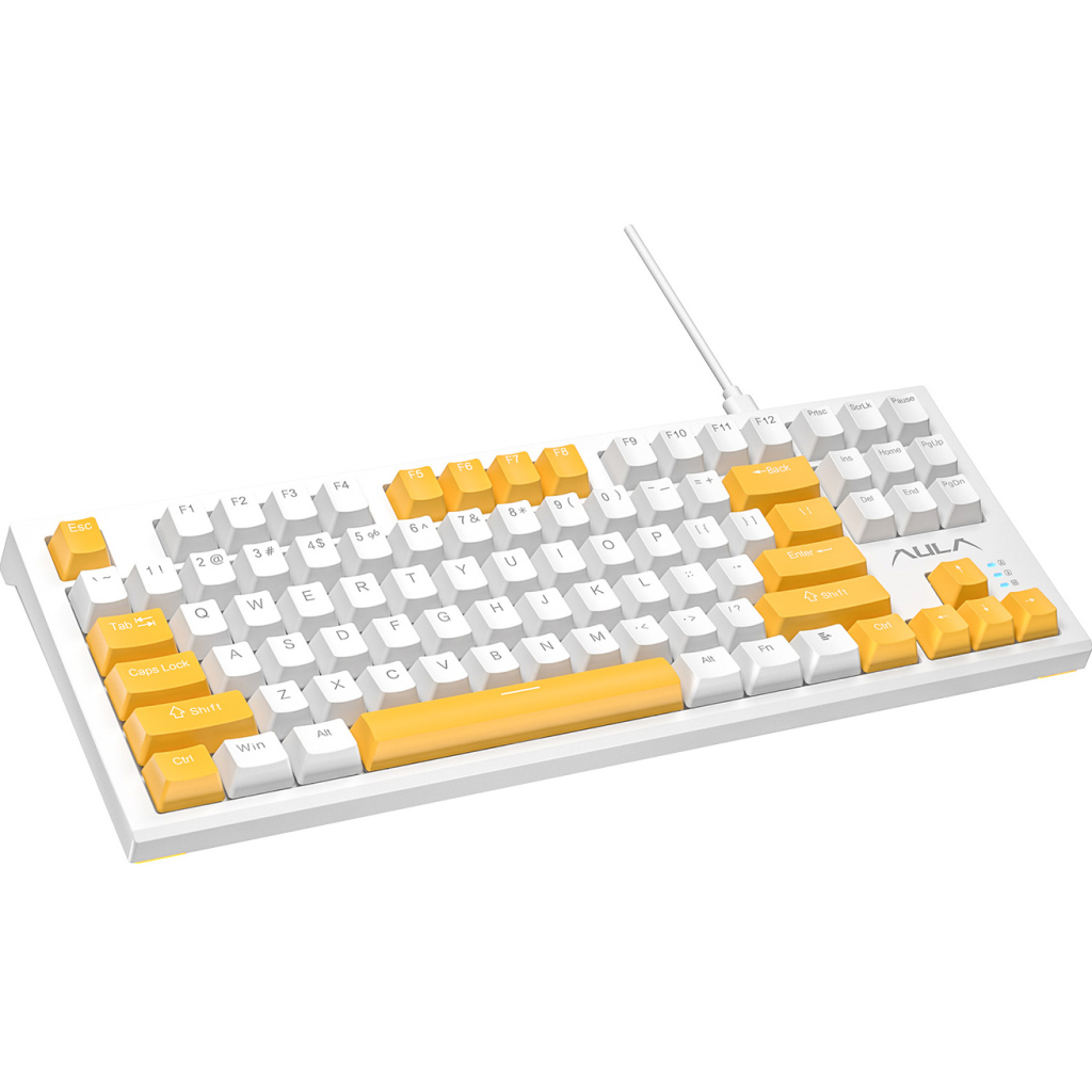 Клавіатура Aula F3032 keycaps plus 21 Yellow keys KRGD Red USB UA White (6948391204680) - фото 1