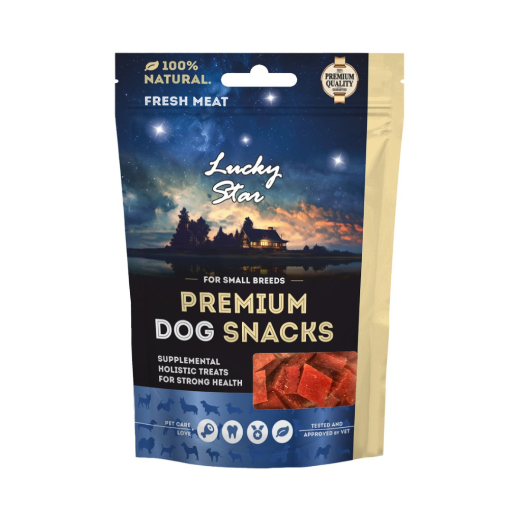 Ласощі для собак Lucky Star Шматочки в'яленого качиного м'яса 65 г (4820281500664) - фото 2 Ласощі для собак Lucky Star Шматочки в'яленого качиного м'яса 65 г (4820281500664) - фото 2