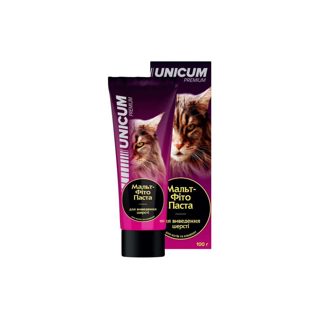 Паста для тварин Unicum для виведення шерсті у котів та кошенят 100 г (4820150208820) Паста для тварин Unicum для виведення шерсті у котів та кошенят 100 г (4820150208820)