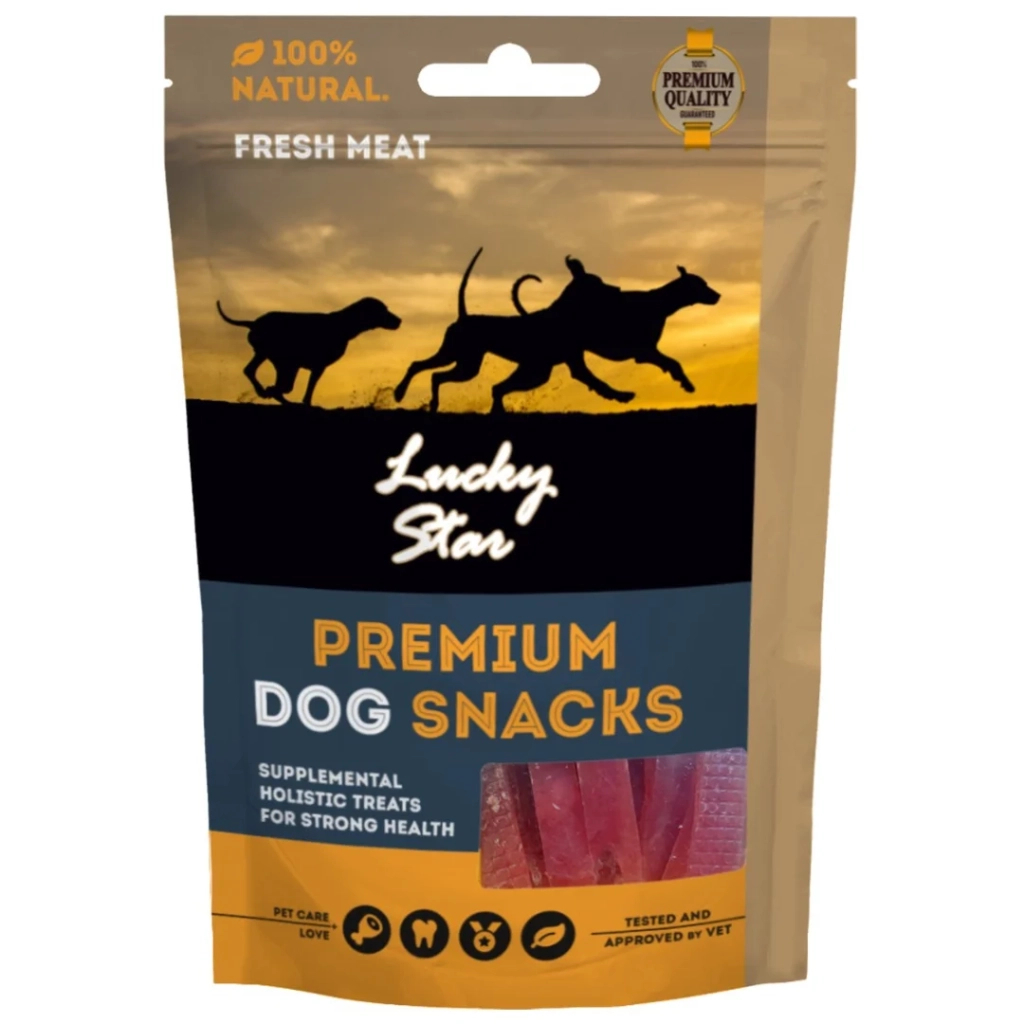 Ласощі для собак Lucky Star Соломка з качиного в%27яленого м%27яса ≈11 см 85 г (4820111434152)