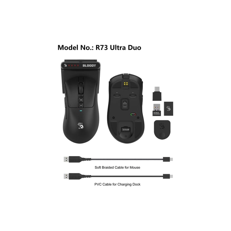 Мишка A4Tech Bloody R73 Ultra Duo Wireless Black (4711421002356) - фото 4