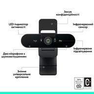 Веб-камера Logitech Brio 4K Ultra HD Graphite (960-001718) - фото 5