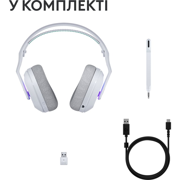 Навушники Logitech G522 Lightspeed Wireless Gaming Headset White (981-001550) - фото 3