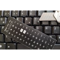 Наклейка на клавіатуру BestKey мініатюрна непрозора чорна, 56, срібний (BKm4SIL/044) - фото 2