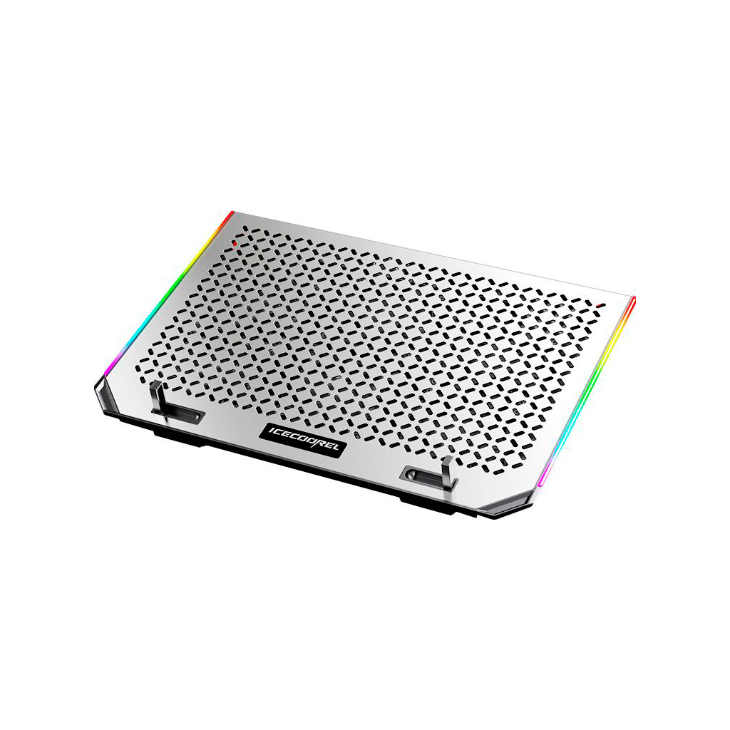 Підставка до ноутбука IceCoorel 10-15.6", 6*80mm 1800 RPM, 2*USB, 366x256x23mm, RGB (A17) - фото 1