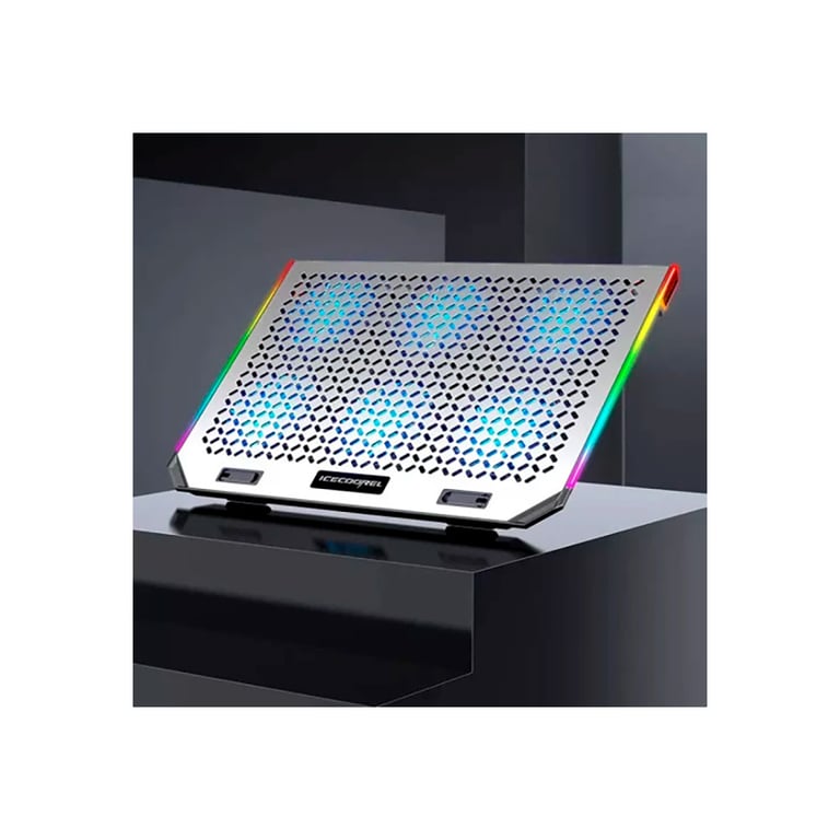 Підставка до ноутбука IceCoorel 10-15.6", 6*80mm 1800 RPM, 2*USB, 366x256x23mm, RGB (A17) - фото 3