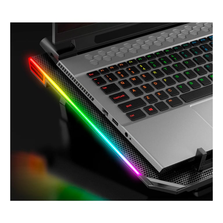 Підставка до ноутбука IceCoorel 10-15.6", 6*80mm 1800 RPM, 2*USB, 366x256x23mm, RGB (A17) - фото 5