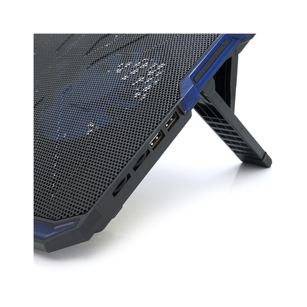 Підставка до ноутбука IceCoorel 10-15.6", 2*140mm + 3*70mm 1400 RPM, 2*USB, 410x290x26mm, Blue (A2) - фото 3 Підставка до ноутбука IceCoorel 10-15.6", 2*140mm + 3*70mm 1400 RPM, 2*USB, 410x290x26mm, Blue (A2) - фото 3