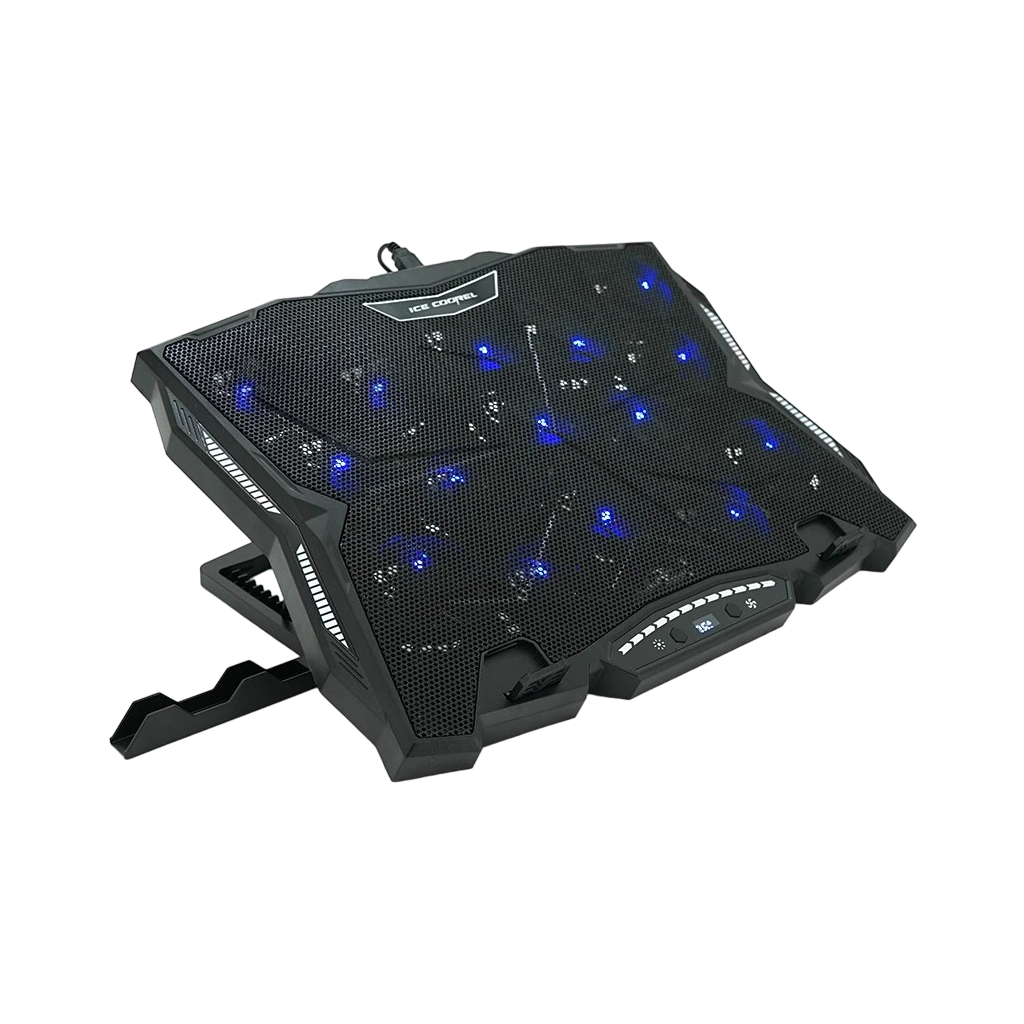 Підставка до ноутбука IceCoorel 10-17", 15*60mm 2500 RPM, TYPE-C+USB, 400x305x39mm, Black (K12) - фото 2 Підставка до ноутбука IceCoorel 10-17", 15*60mm 2500 RPM, TYPE-C+USB, 400x305x39mm, Black (K12) - фото 2