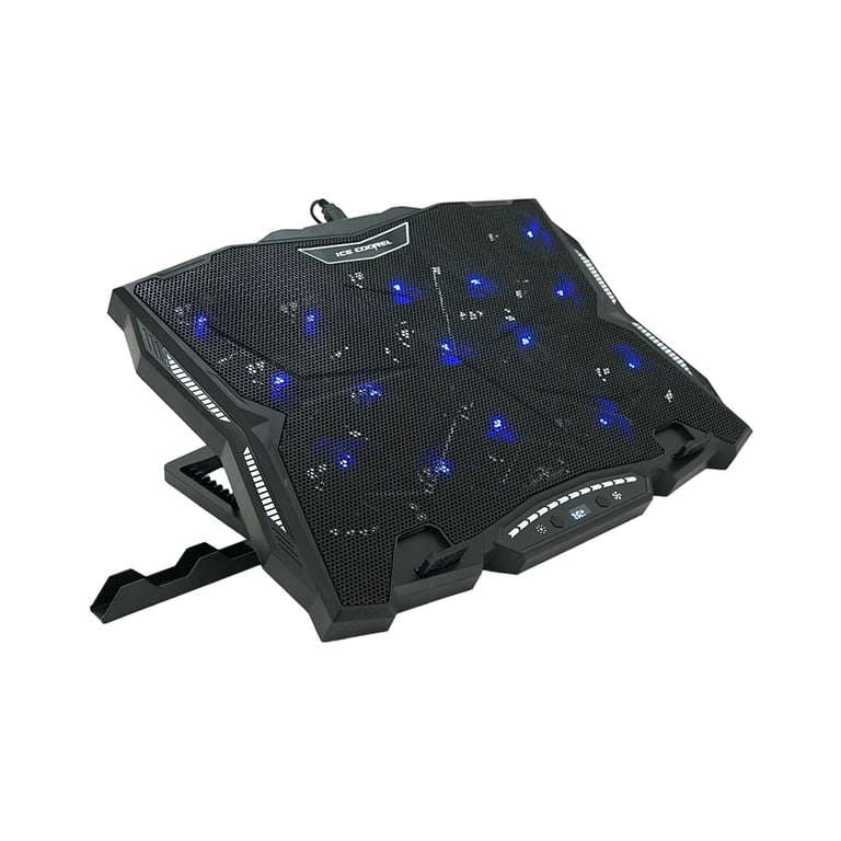 Підставка до ноутбука IceCoorel 10-17", 15*60mm 2500 RPM, TYPE-C+USB, 400x305x39mm, Black (K12) - фото 2