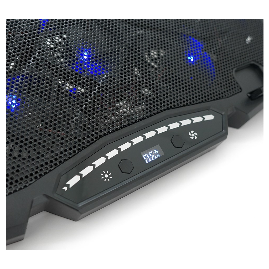 Підставка до ноутбука IceCoorel 10-17", 15*60mm 2500 RPM, TYPE-C+USB, 400x305x39mm, Black (K12) - фото 4 Підставка до ноутбука IceCoorel 10-17", 15*60mm 2500 RPM, TYPE-C+USB, 400x305x39mm, Black (K12) - фото 4