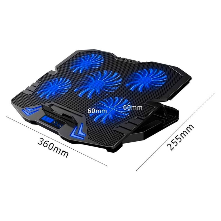 Підставка до ноутбука IceCoorel 10-15", 1*125mm 1400 RPM + 4*70mm 2500 RPM, 2*USB, 365x297x30mm, Blue (K5Bl) - фото 4