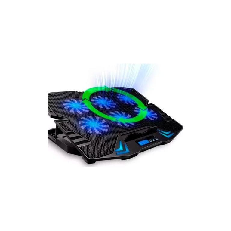 Підставка до ноутбука IceCoorel 10-17", 6*70mm 1800 RPM, 2*USB, + LCD, 365*297*30mm, Black (K8) - фото 4
